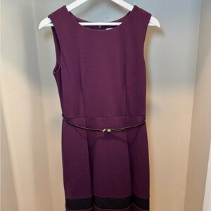 Calvin Klein Purple A-Line Midi Dress